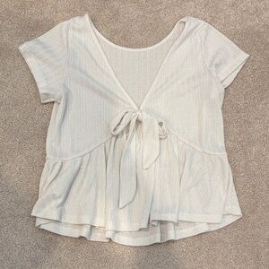 SHEIN White Tie-Front Blouse